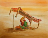 S. A. Noory, 12 x 15 Inch, Water color on Paper, Figurative Painting, AC-SAN-057